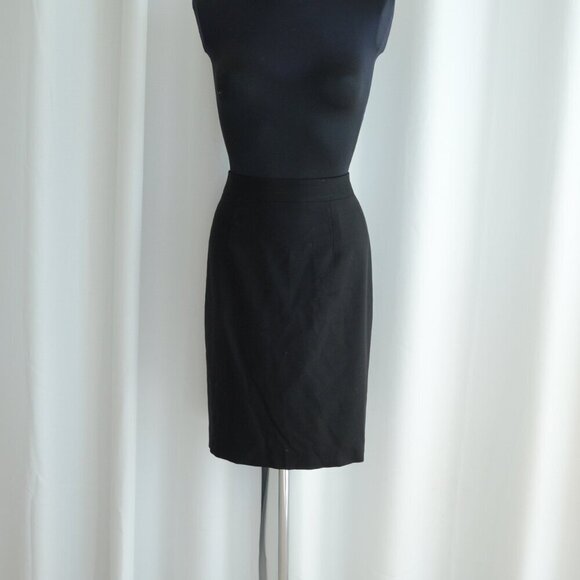 Brooks Brothers Black Silk Wool Tailored Pencil Skirt Loro Piana Sz 4 - Picture 2 of 11